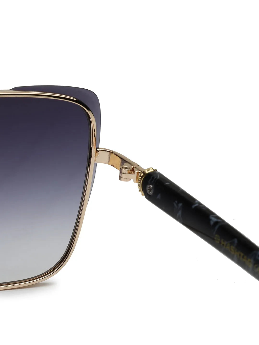 Aethera | Gradient Black Oversized Full Rim Rectangle Sunglasses for Women [UV-protected]