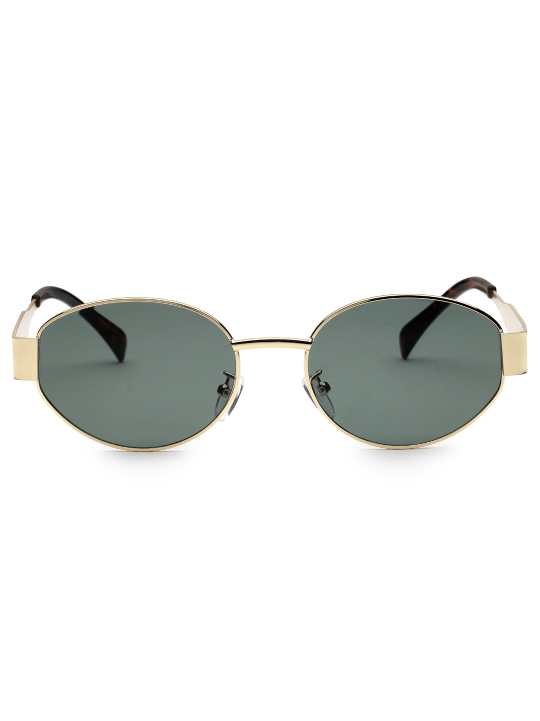 Ivory | Green Medium Full Rim Oval Sunglasses for Women [UV-protected]
