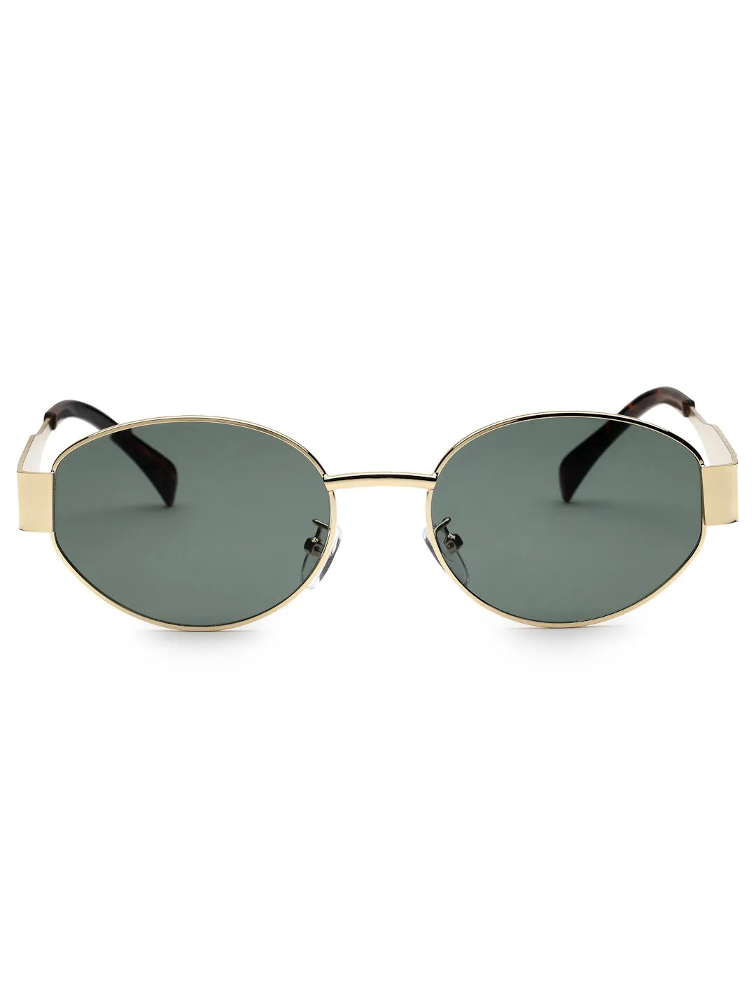 Ivory | Green Medium Full Rim Oval Sunglasses for Women [UV-protected]