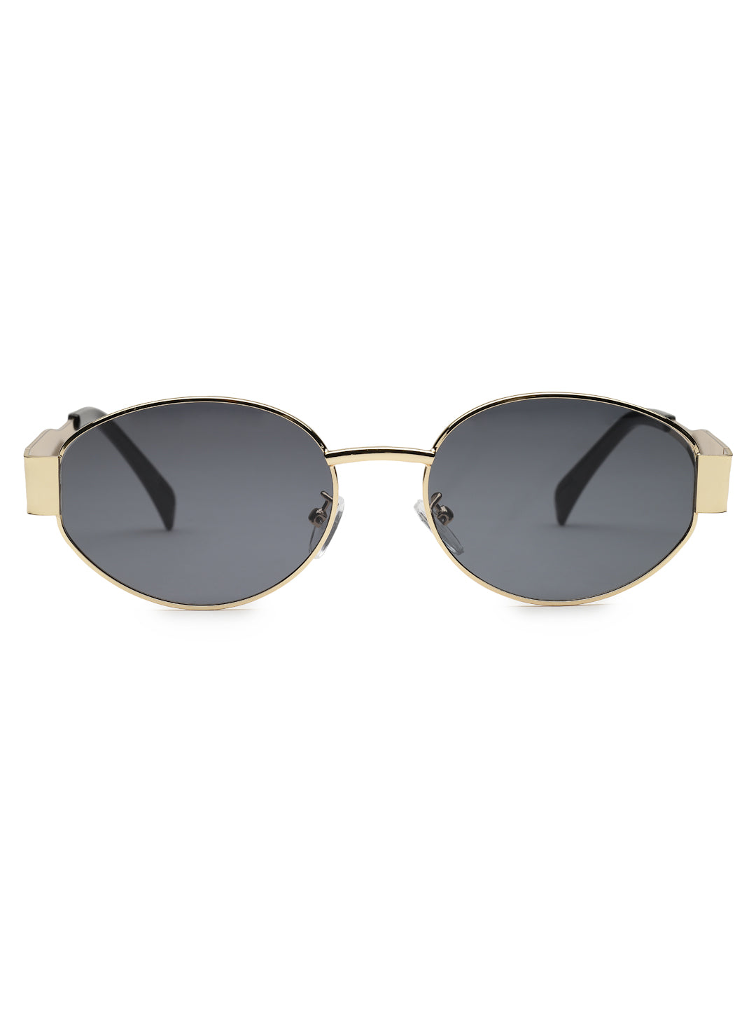 Ivory | Golden Medium Full Rim Oval Sunglasses for Women [UV-protected]