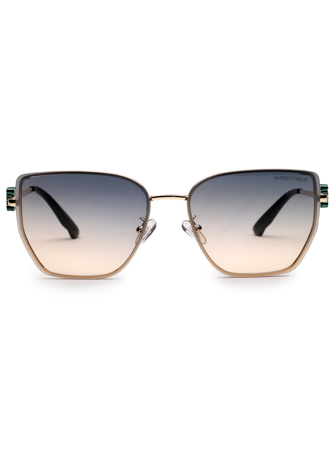 Nebular | Gradient Green Medium Full Rim Rectangle Sunglasses for Women [UV-protected]
