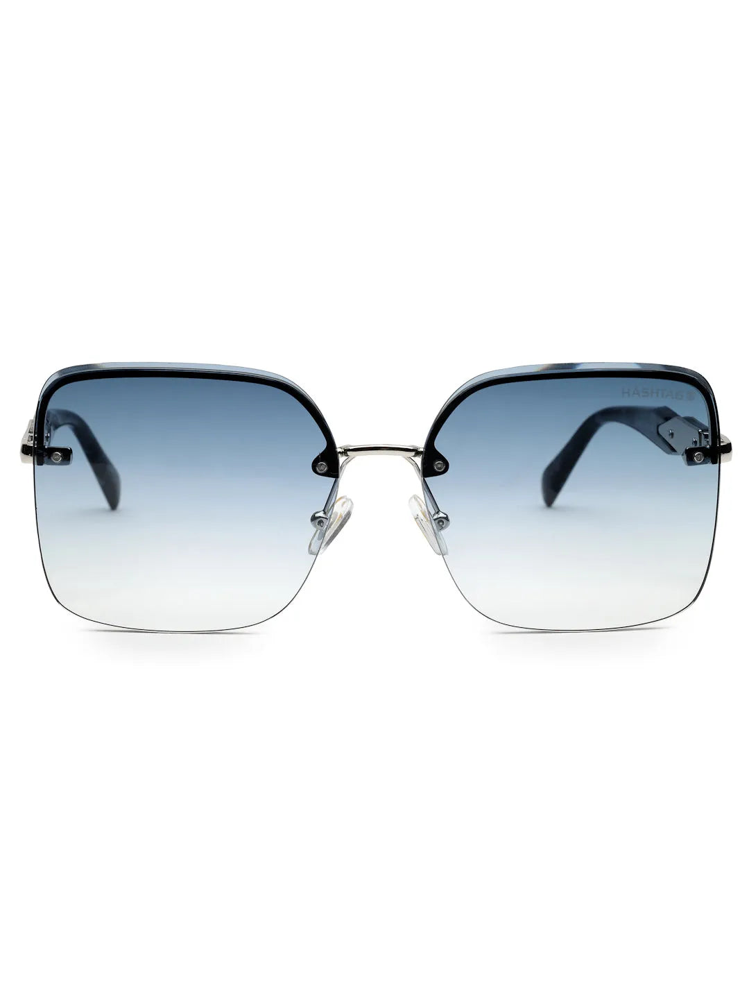 Parion | Gradient Black and Silver Medium Full Rim Oversized Sunglasses for Women [UV-protected]