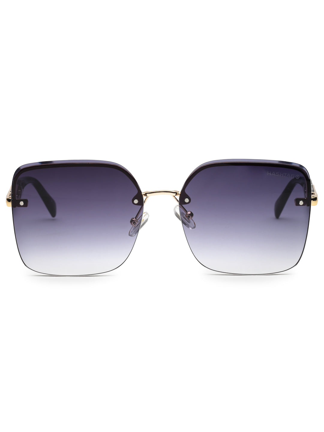 Parion | Gradient Black Medium Full Rim Rectangle Sunglasses for Women [UV-protected]