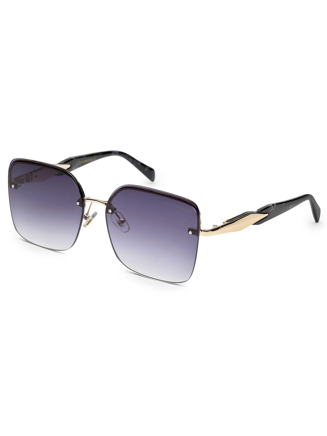 Parion | Gradient Black Medium Full Rim Rectangle Sunglasses for Women [UV-protected]