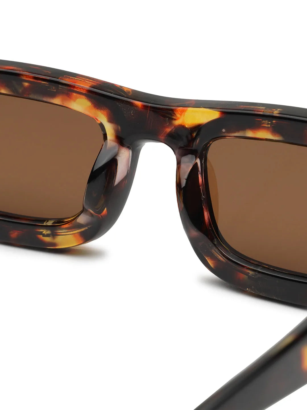Crystix | Brown Small Full Rim Rectangle Sunglasses for Men & Women [UV-protected]