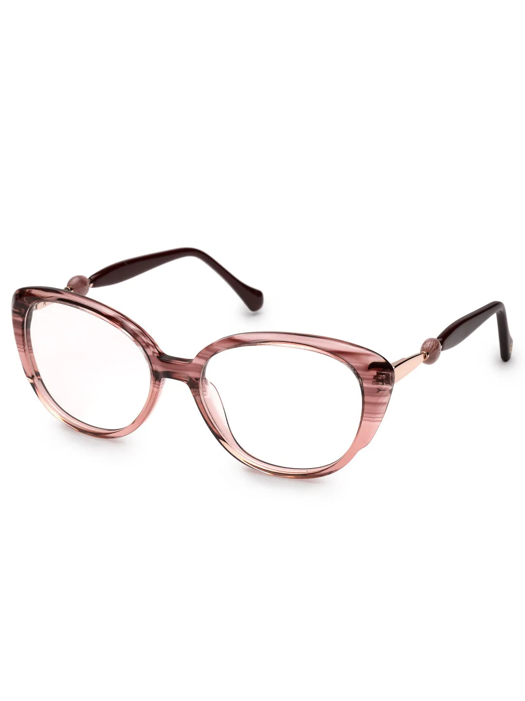 Fluxion | Light Reddish Brown Medium Full Rim Cat Eye with Spring Hinges Eyeglasses for Women [Demo Lens]