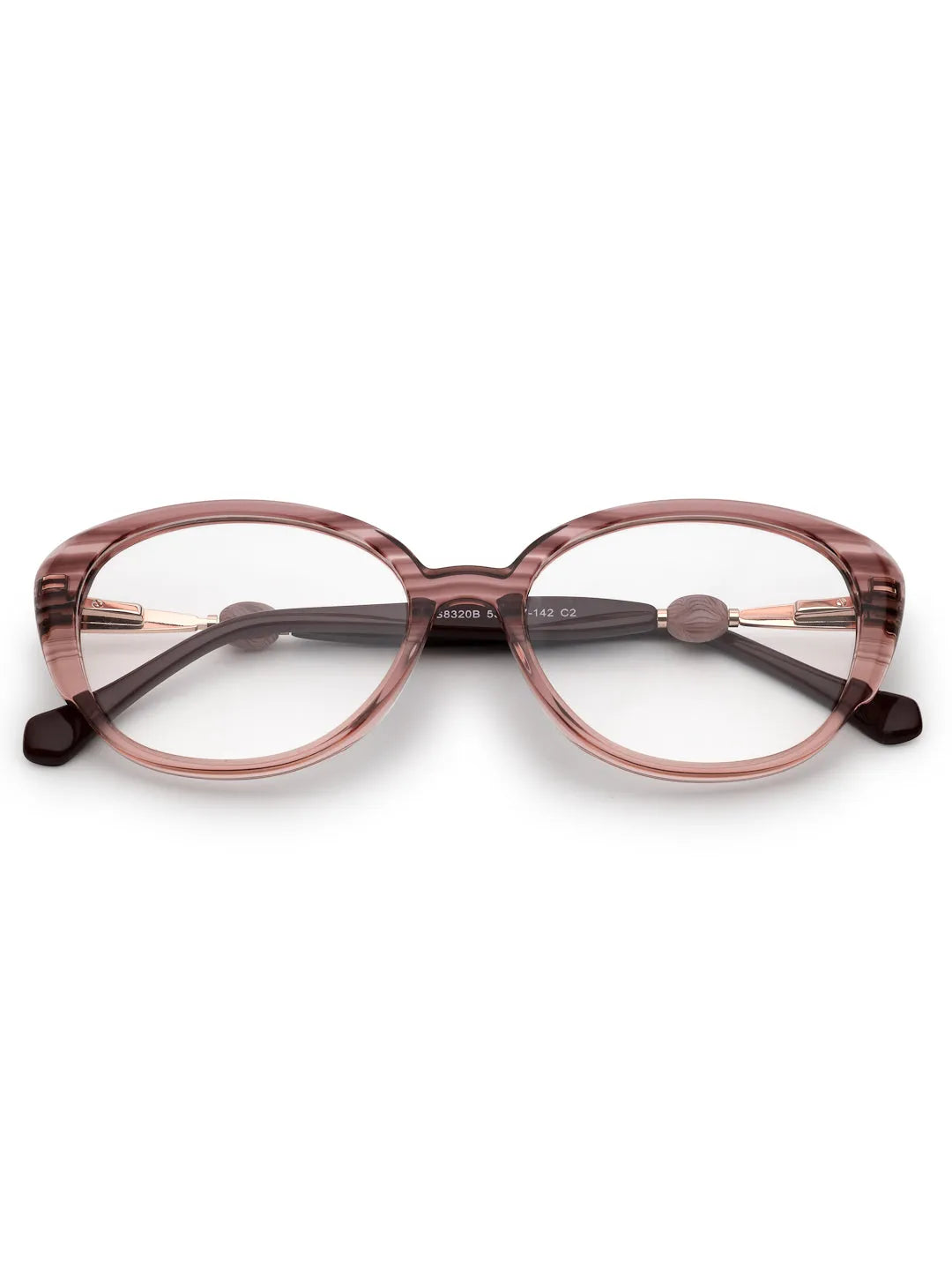 Fluxion | Light Reddish Brown Medium Full Rim Cat Eye with Spring Hinges Eyeglasses for Women [Demo Lens]