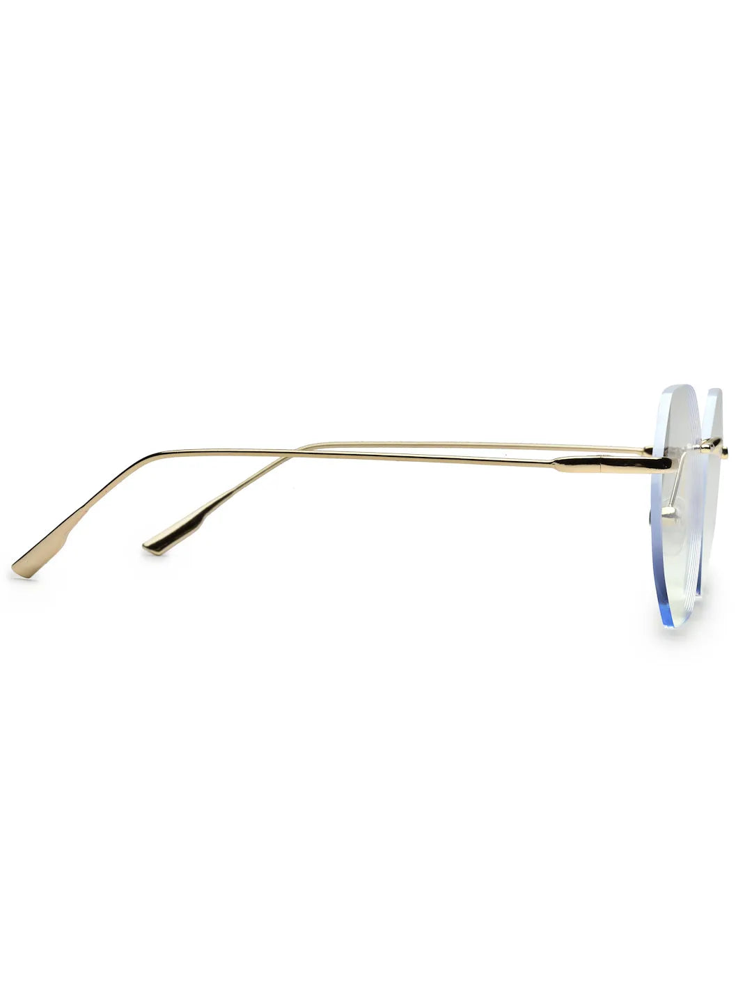 Hexora | Golden Medium Rim Less Octagon Computer Glasses for Men & Women [Blue Block]