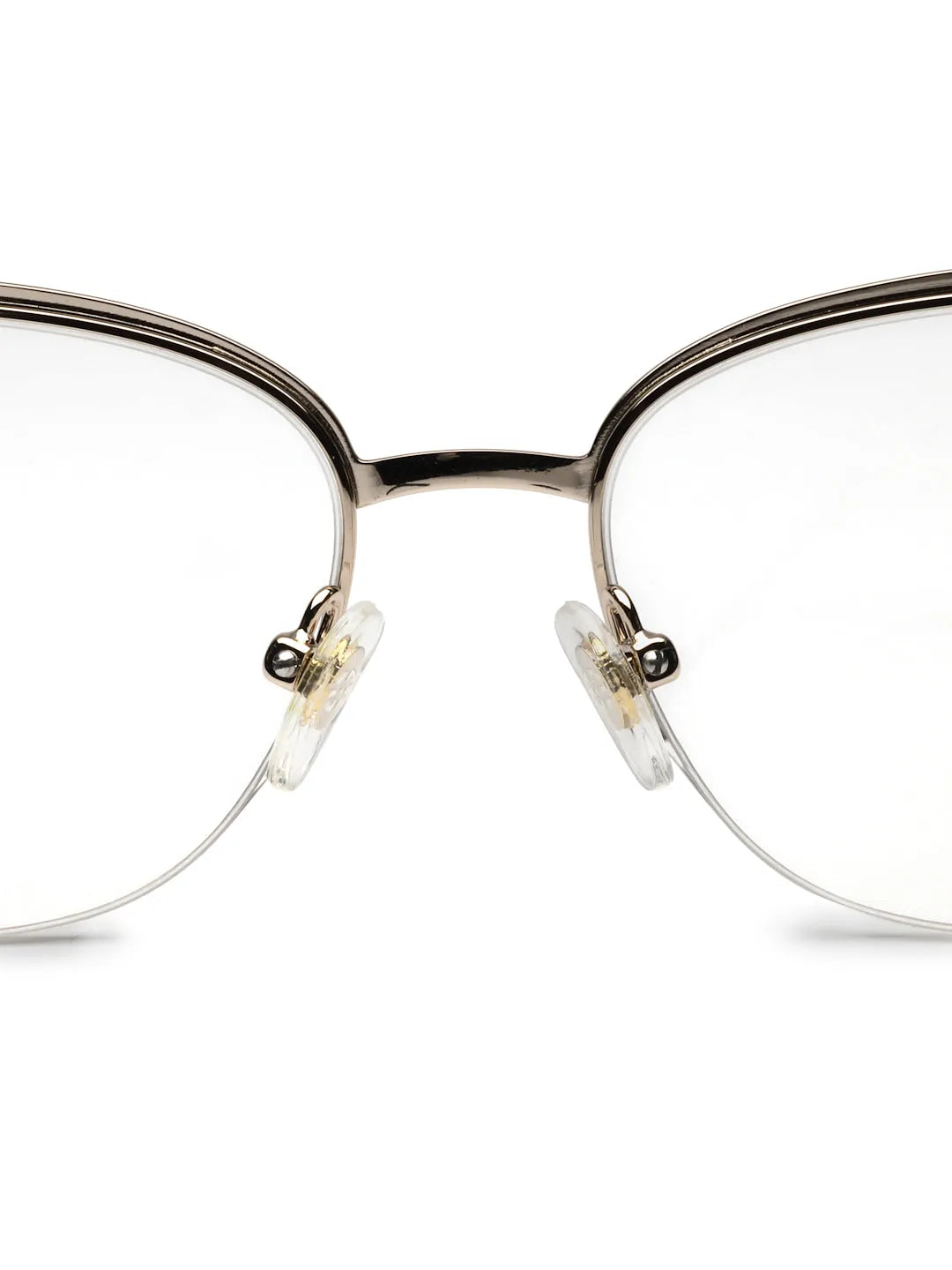 Luxury | Black Medium Half Rim Cateye Eyeglasses for Women [Demo Lens]