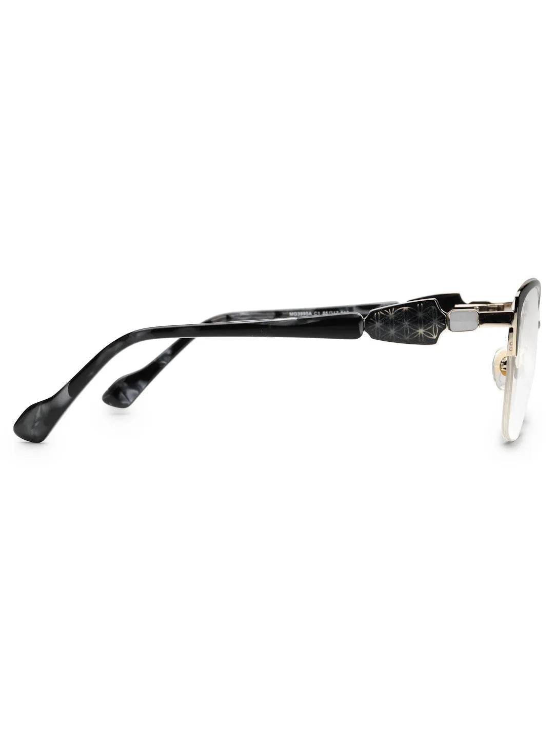Luxury | Black Medium Half Rim Cateye Eyeglasses for Women [Demo Lens]