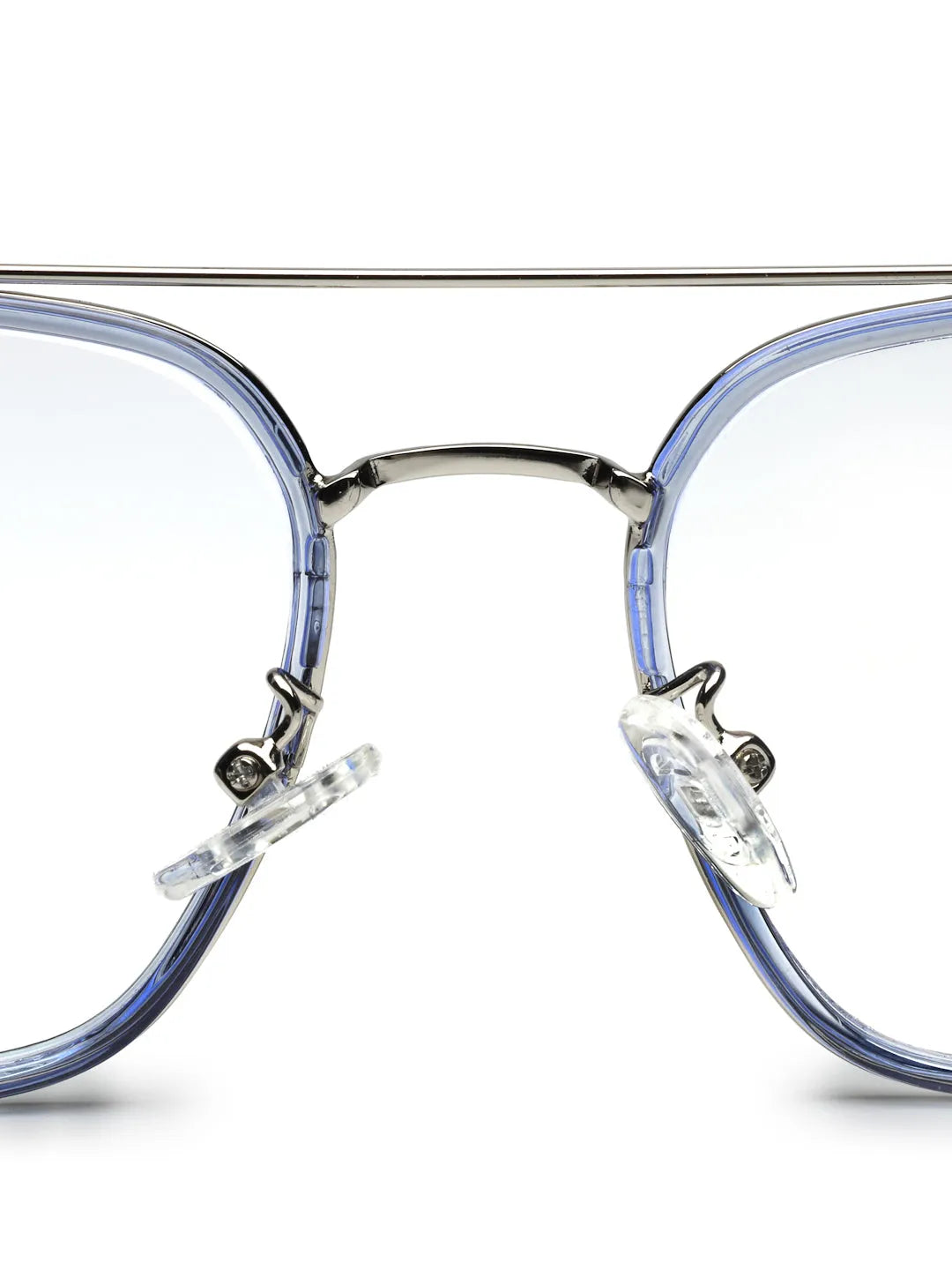 Cryonix | Silver Grey Medium Full Rim Square with Lock Side Hinges Eyeglasses for Men & Women [Demo Lens]