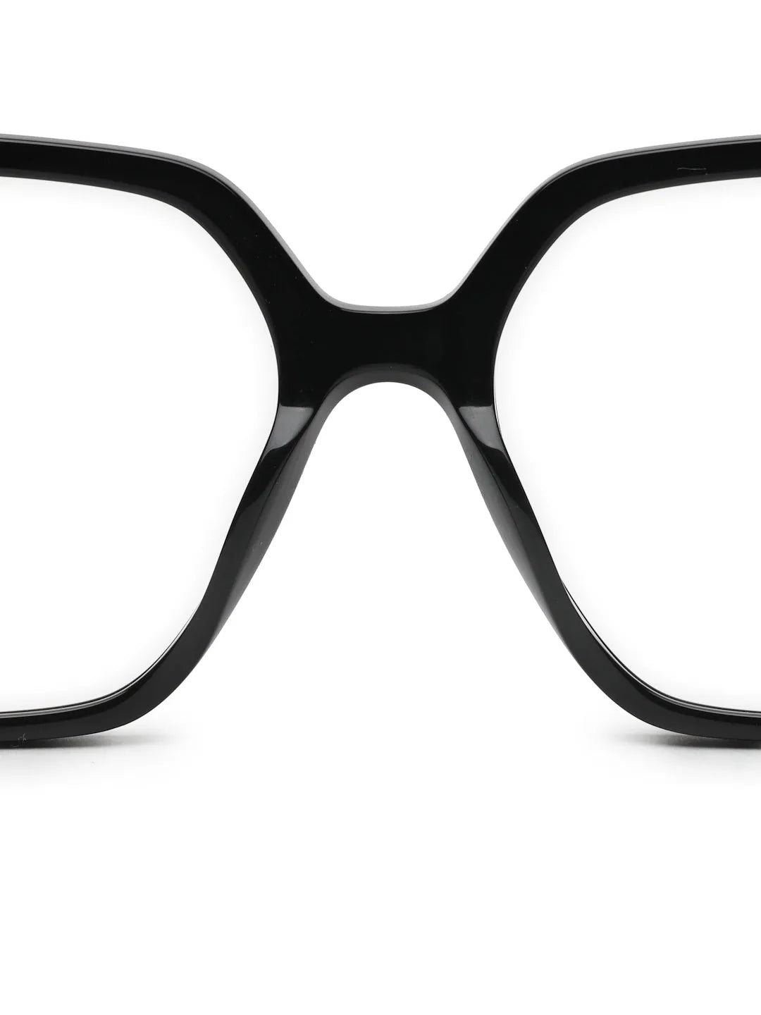 Luxury | Black Medium Full Rim Square Eyeglasses for Women [Demo Lens]