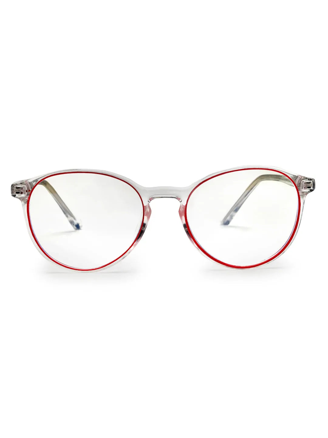 AB Junior | Transparent Pink Small Full Rim Round Eyeglasses for Kids [Blue Block]