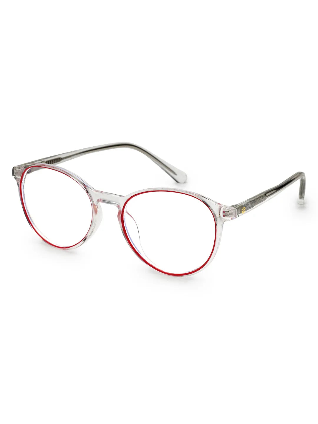 AB Junior | Transparent Pink Small Full Rim Round Eyeglasses for Kids [Blue Block]