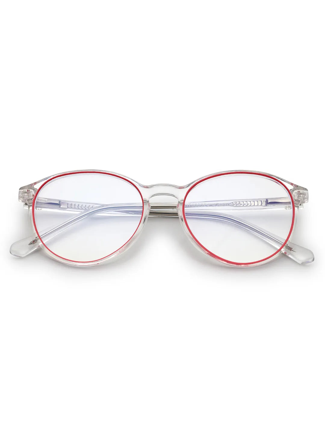 AB Junior | Transparent Pink Small Full Rim Round Eyeglasses for Kids [Blue Block]