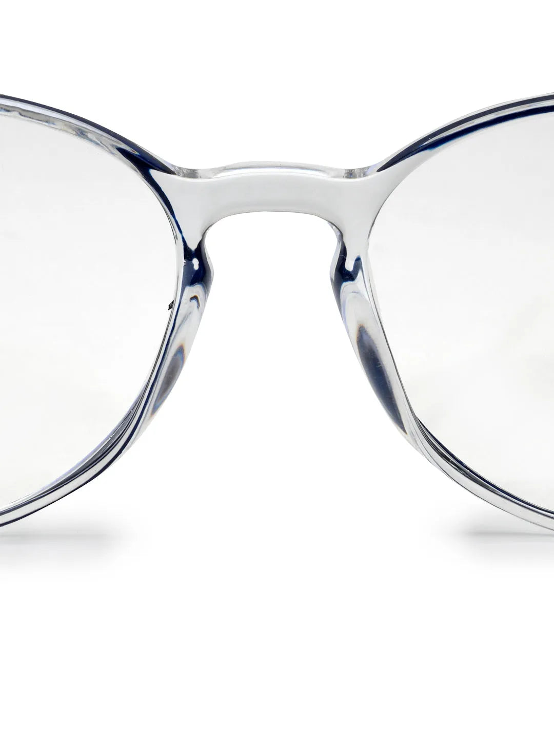 AB Junior | Transparent Black Small Full Rim Round Eyeglasses for Kids [Blue Block]
