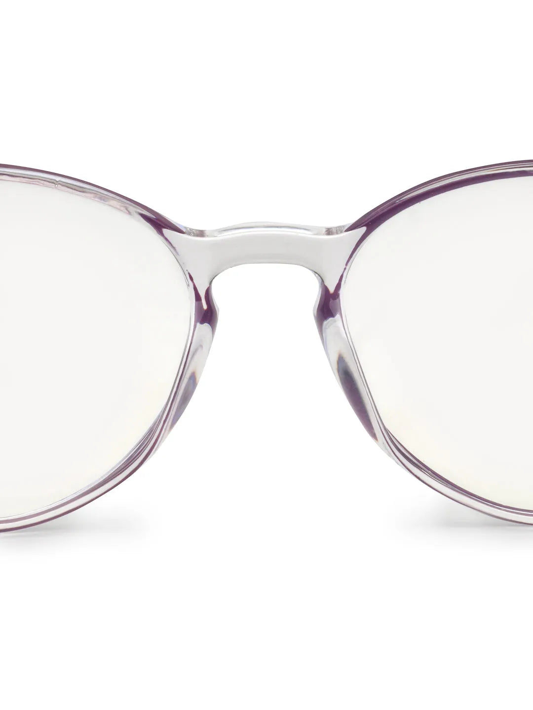 AB Junior | Transparent Purple Small Full Rim Round Eyeglasses for Kids [Blue Block]