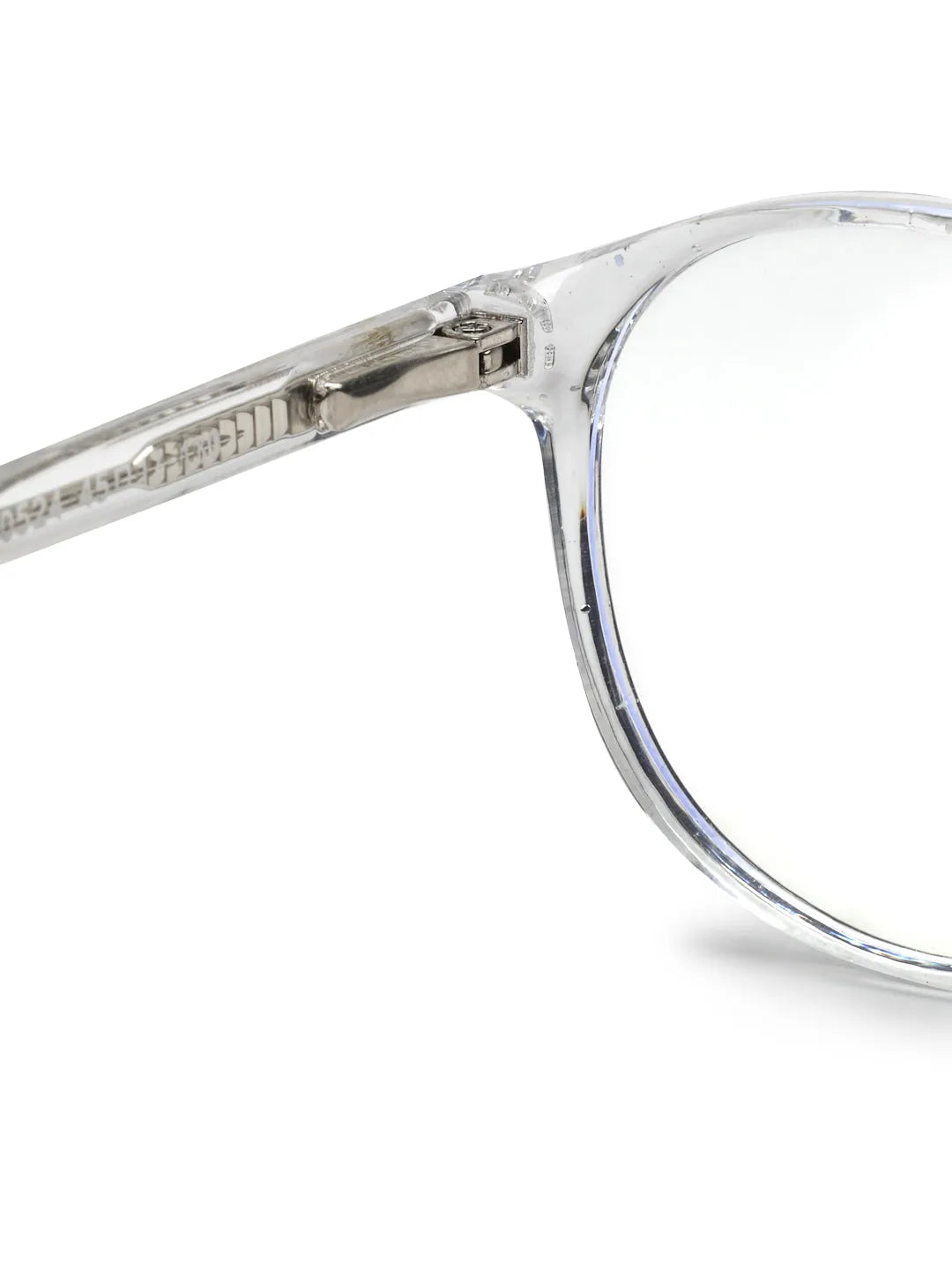 AB Junior | Transparent White Small Full Rim Round Eyeglasses for Kids [Blue Block]