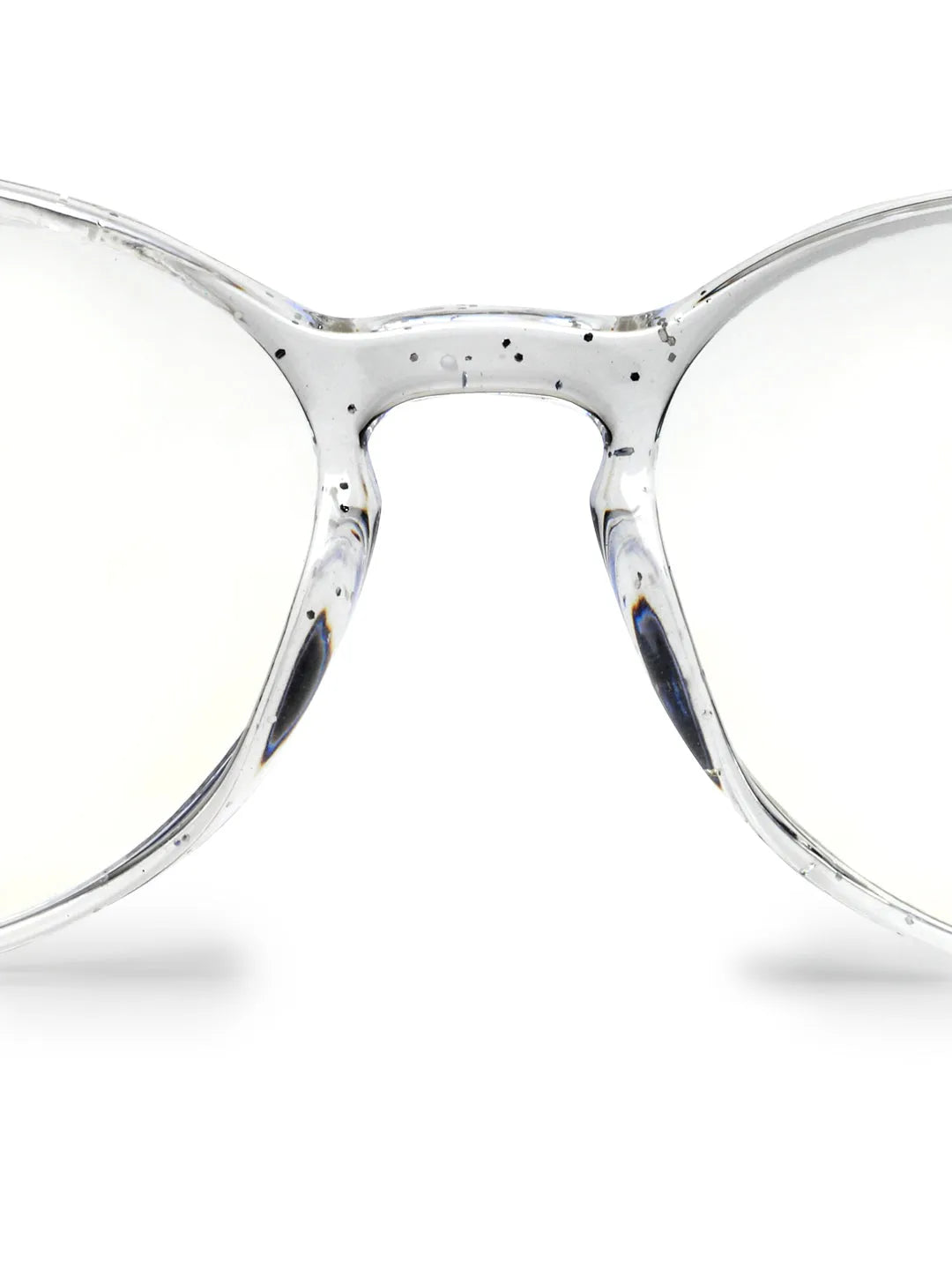 AB Junior | Transparent White Small Full Rim Round Eyeglasses for Kids [Blue Block]