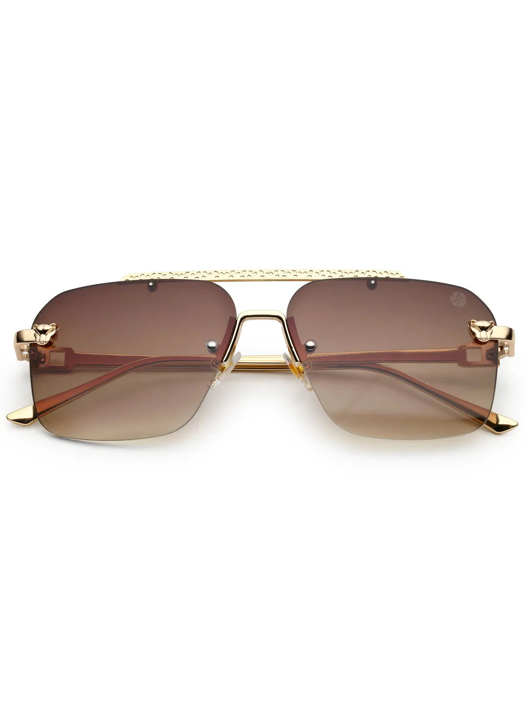 Pyre | Gradient Brown Medium Rim Less Square Sunglasses for Men [UV-protected]