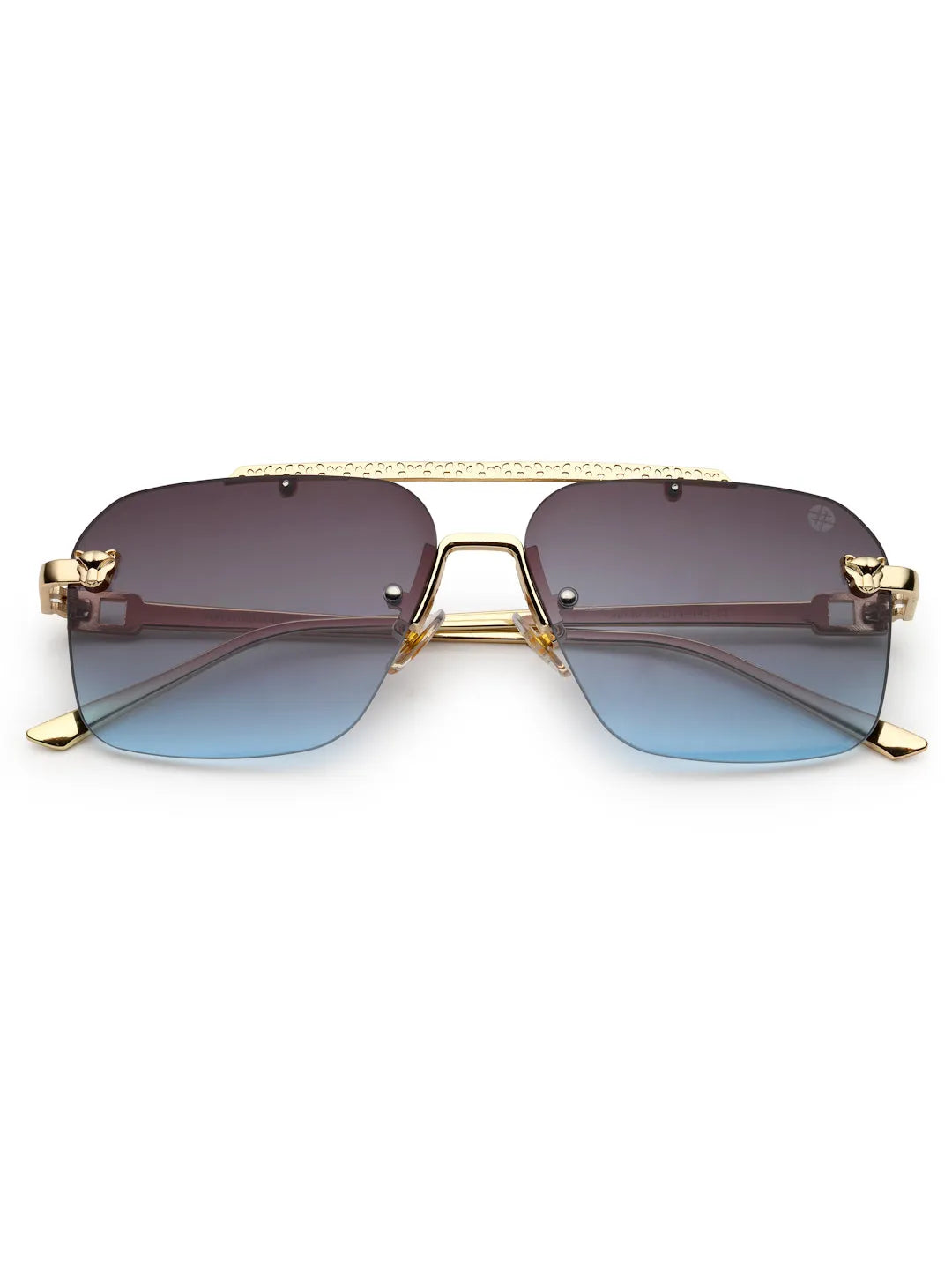Pyre | Black Medium Rim Less Square Sunglasses for Men [UV-protected]