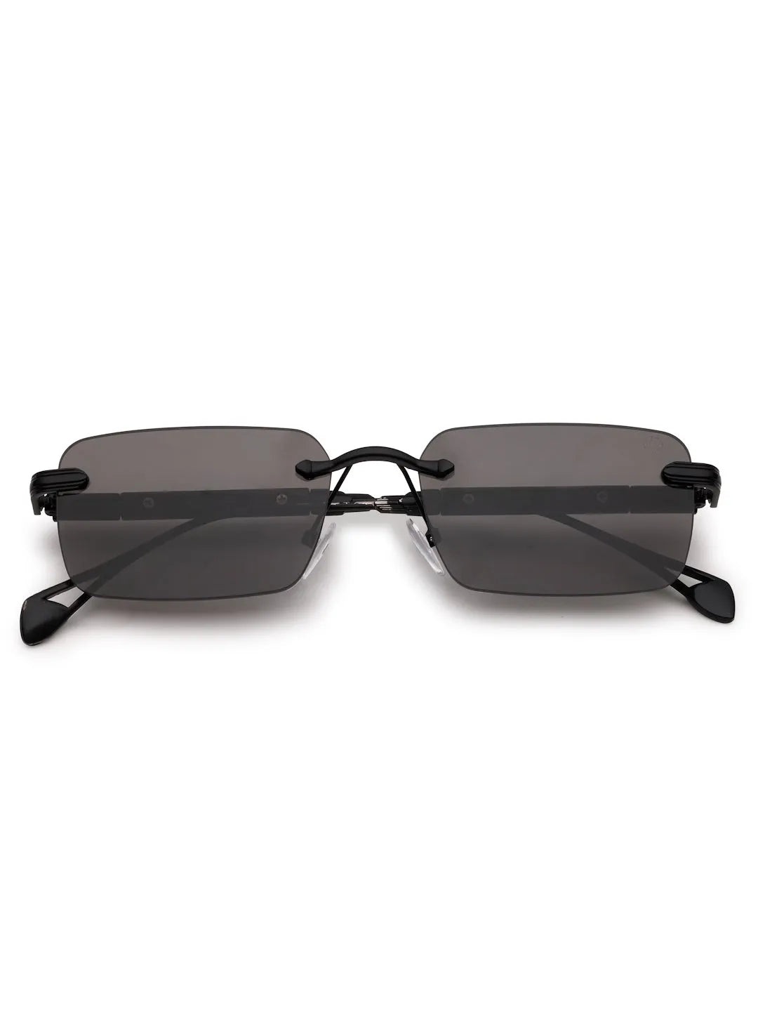 Veyra | Black Medium Rim Less Rectangle Sunglasses for Men [UV-protected]