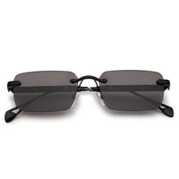 Veyra | Black Medium Rim Less Rectangle Sunglasses for Men [UV-protected]