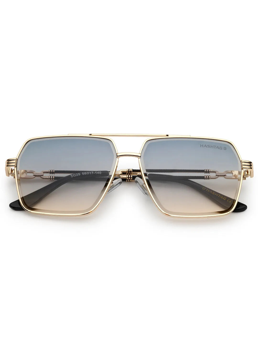 Orbital | Golden Black Medium Full Rim Rectangle Sunglasses for Men & Women [UV-protected]