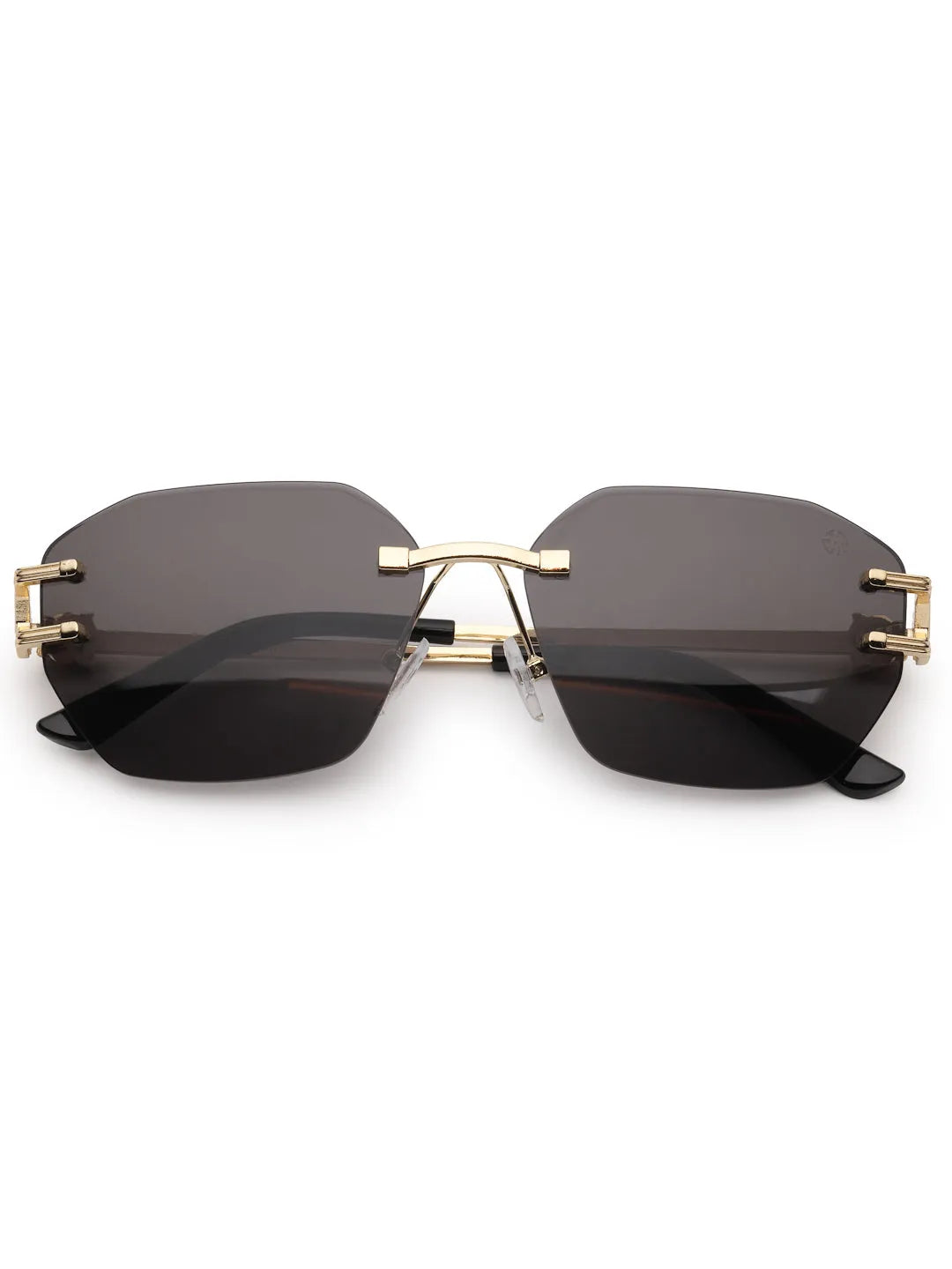 Valora | Black Medium Rim Less Square Sunglasses for Men [UV-protected]