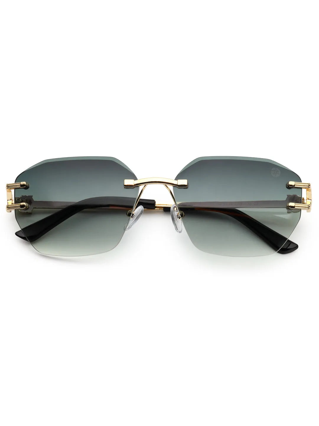 Valora | Gradient Green Medium Rim Less Square Sunglasses for Men [UV-protected]