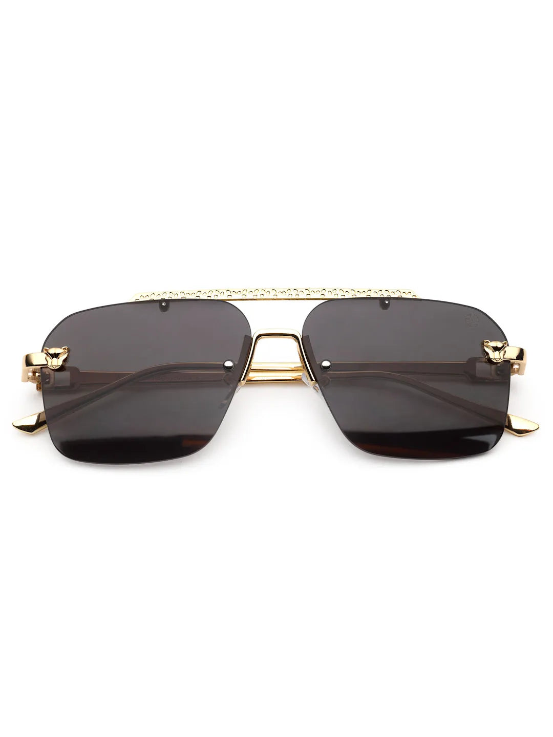 Pyre | Gradient Grey & Black Medium Rim Less Square Sunglasses for Men [UV-protected]