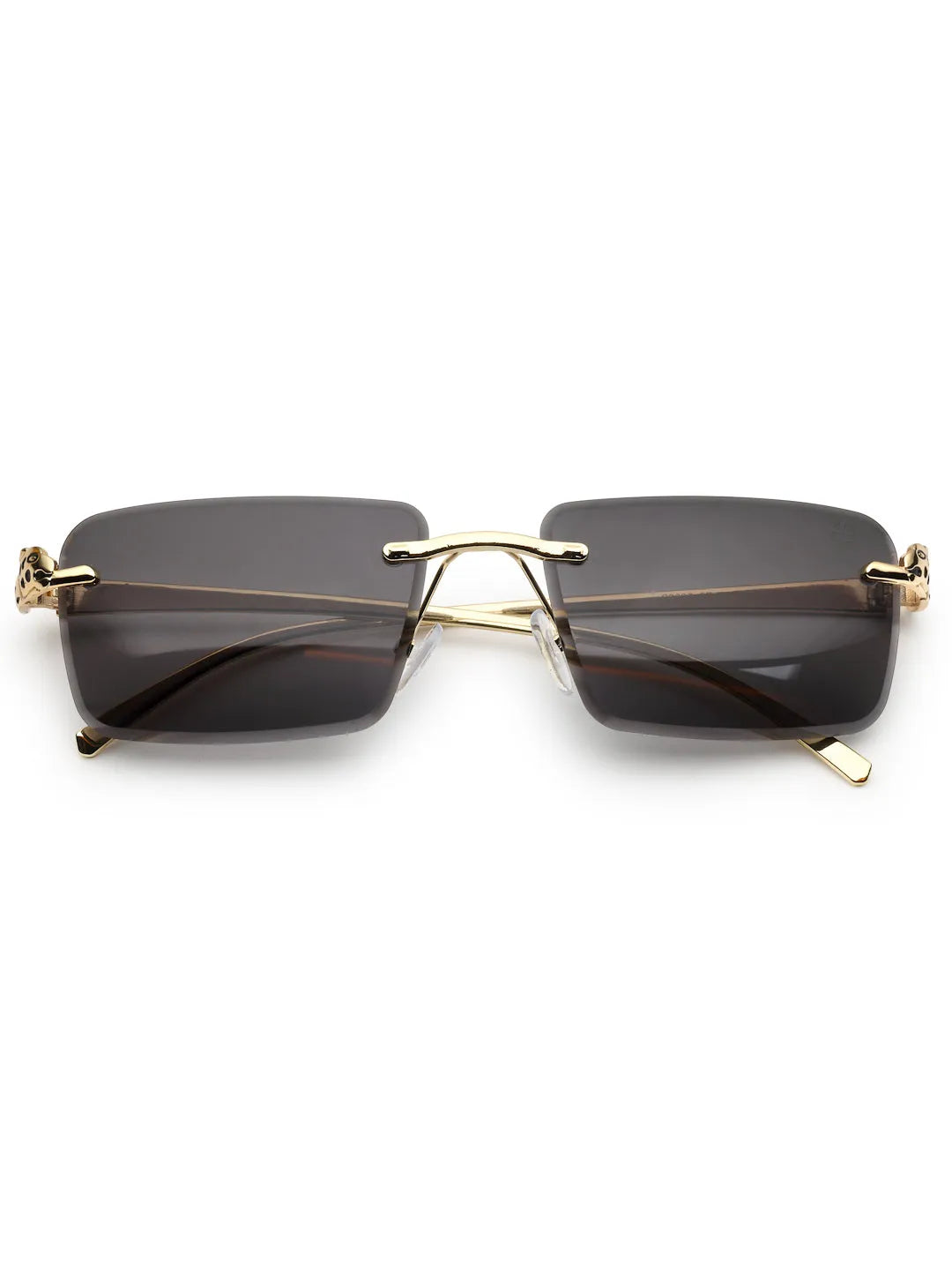 Clyra | Black Medium Rim Less Square Sunglasses for Men [UV-protected]
