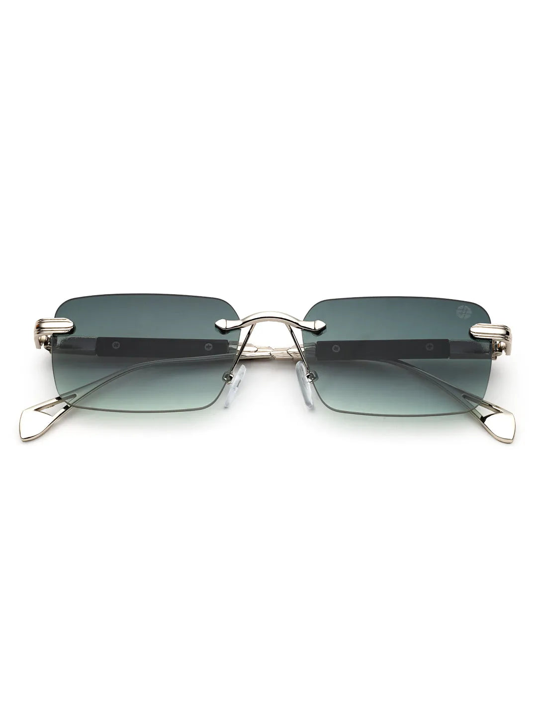 Veyra | Green Medium Rim Less Rectangle Sunglasses for Men [UV-protected]