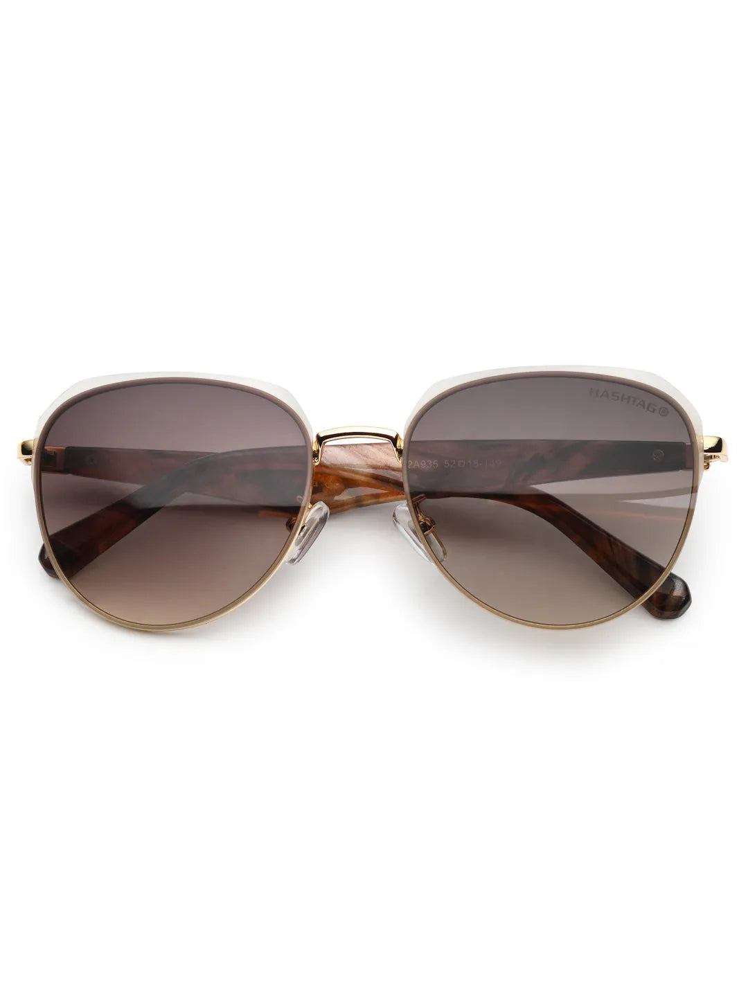 Eclipra | Gradient Brown Large Full Rim Oval Sunglasses for Women [UV-protected]
