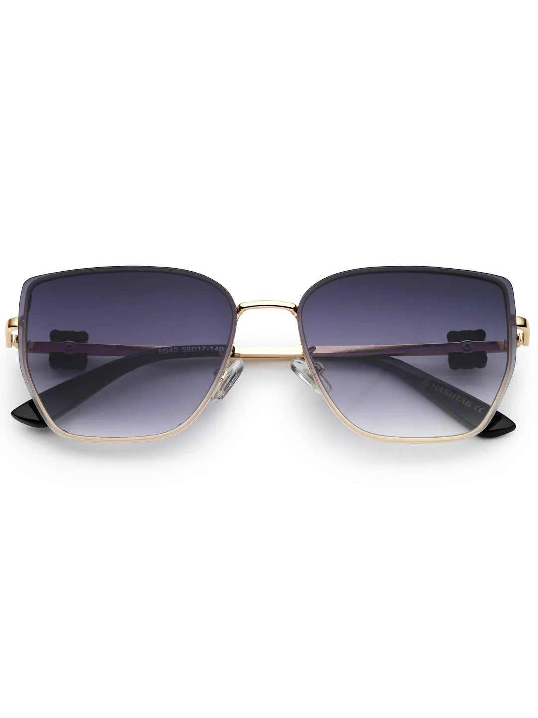 Nebular | Gradient Black Medium Full Rim Rectangle Sunglasses for Women [UV-protected]