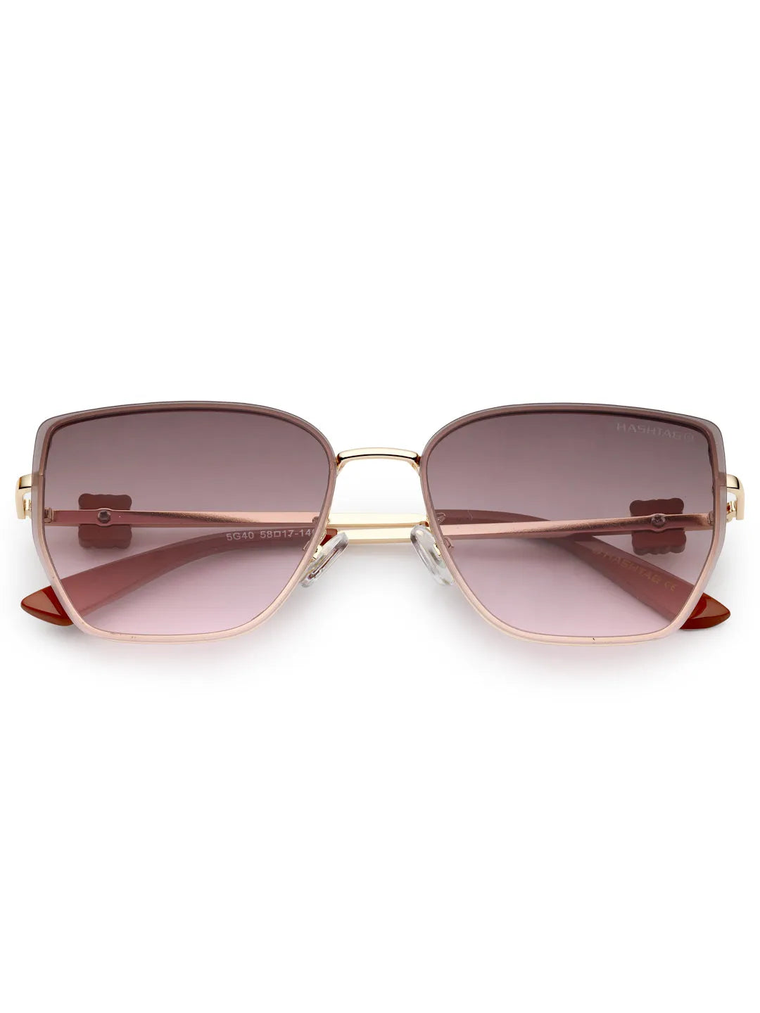 Nebular | Gradient Brown & Pink Medium Full Rim Rectangle Sunglasses for Women [UV-protected]