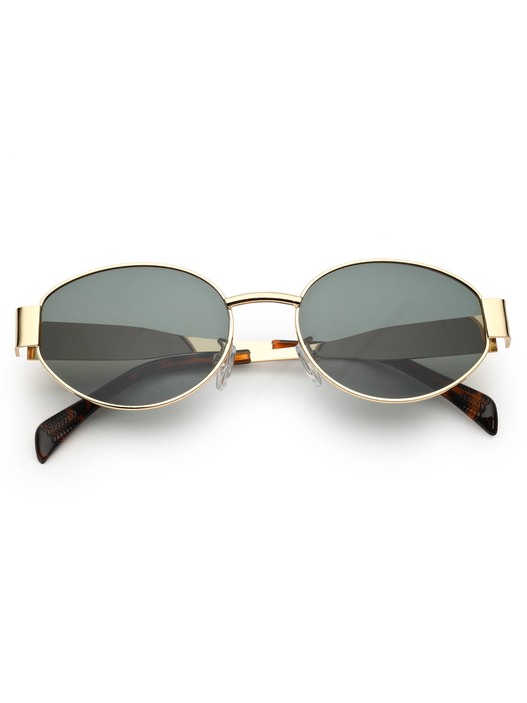 Ivory | Green Medium Full Rim Oval Sunglasses for Women [UV-protected]