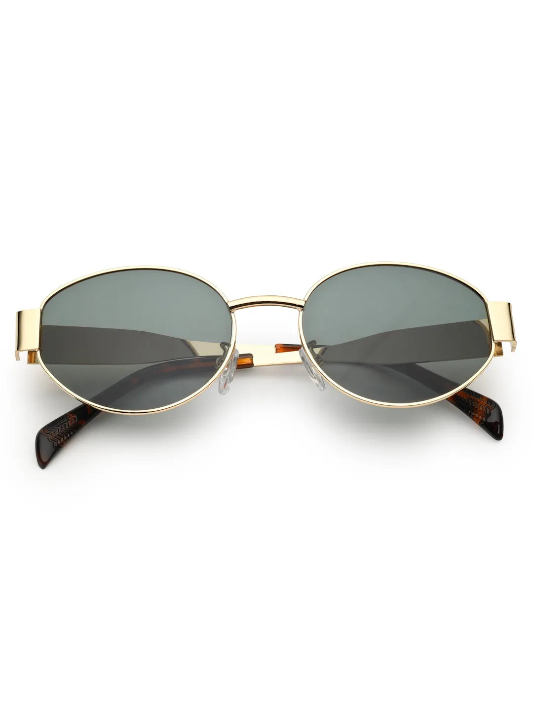 Ivory | Green Medium Full Rim Oval Sunglasses for Women [UV-protected]