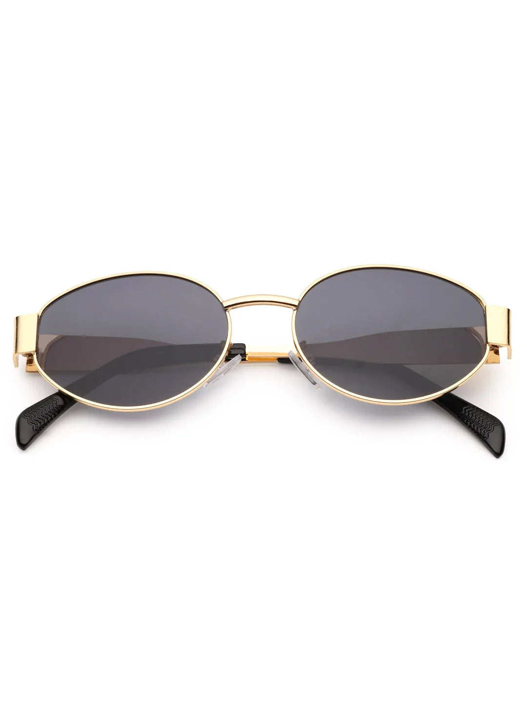 Ivory | Golden Medium Full Rim Oval Sunglasses for Women [UV-protected]
