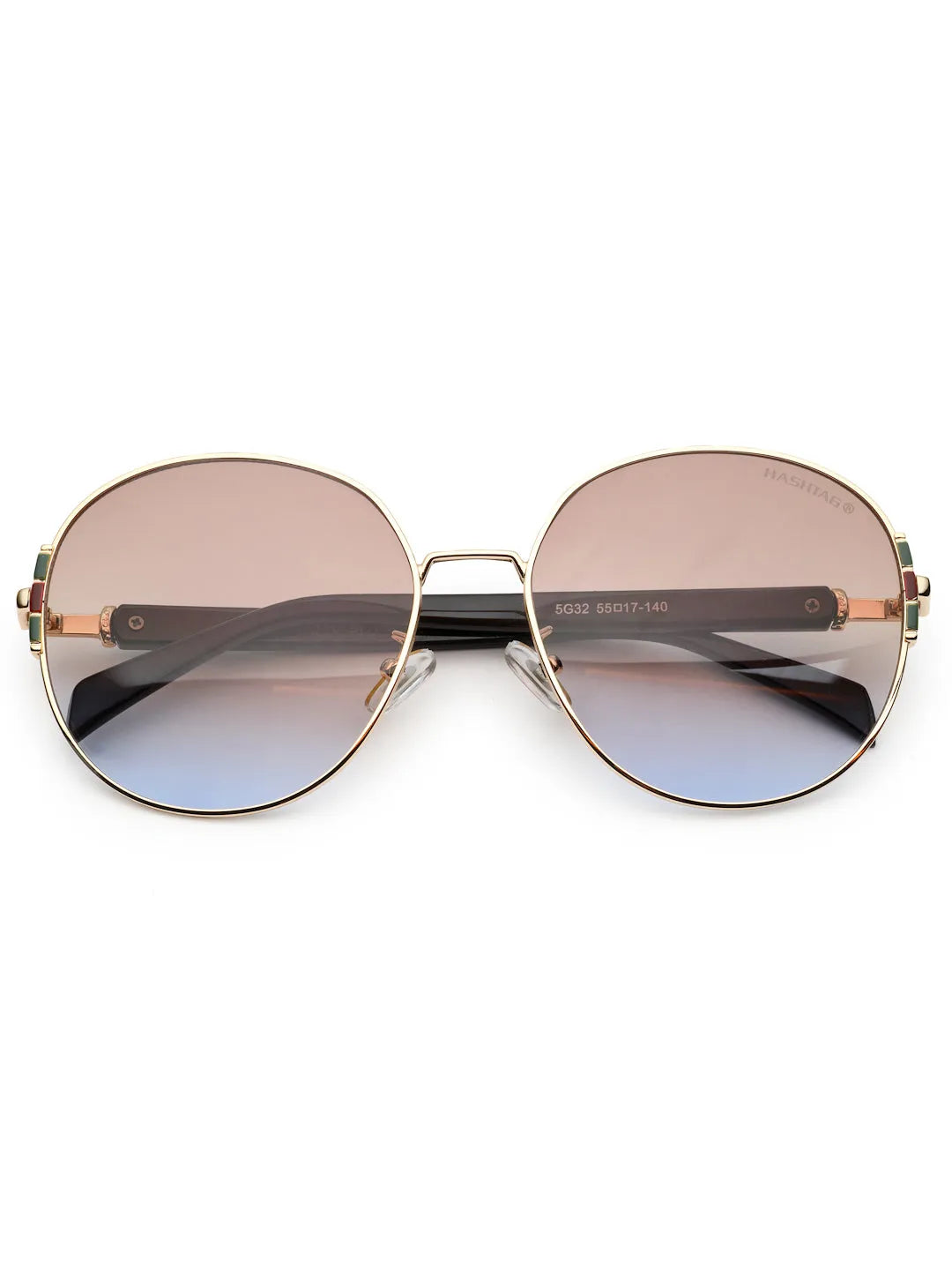 Drakon | Gradient Brown Oversized Full Rim Round Sunglasses for Women [UV-protected]