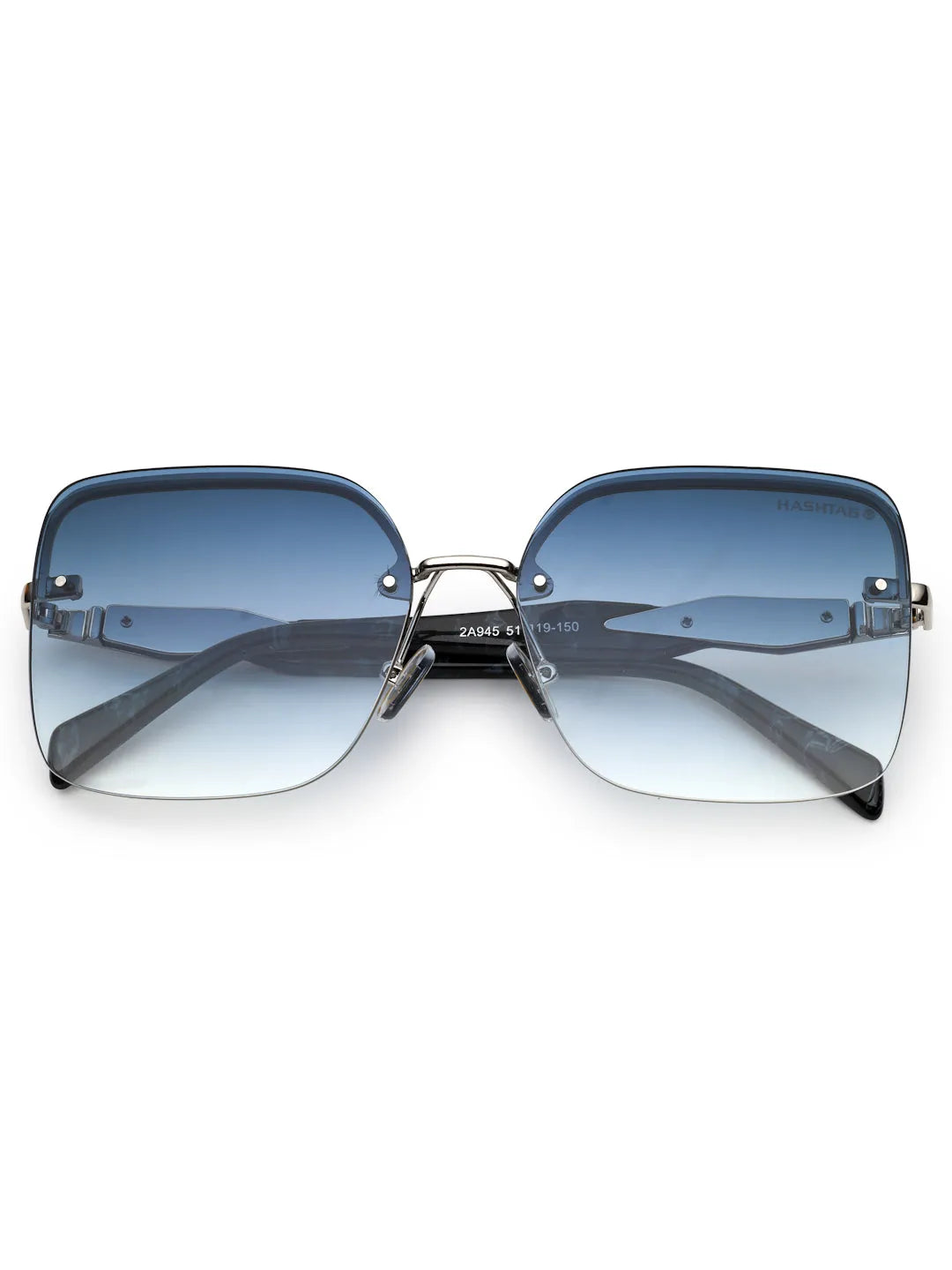 Parion | Gradient Black and Silver Medium Full Rim Oversized Sunglasses for Women [UV-protected]