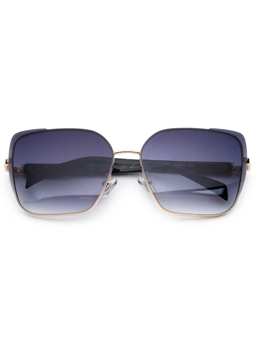 Aethera | Gradient Black Oversized Full Rim Rectangle Sunglasses for Women [UV-protected]