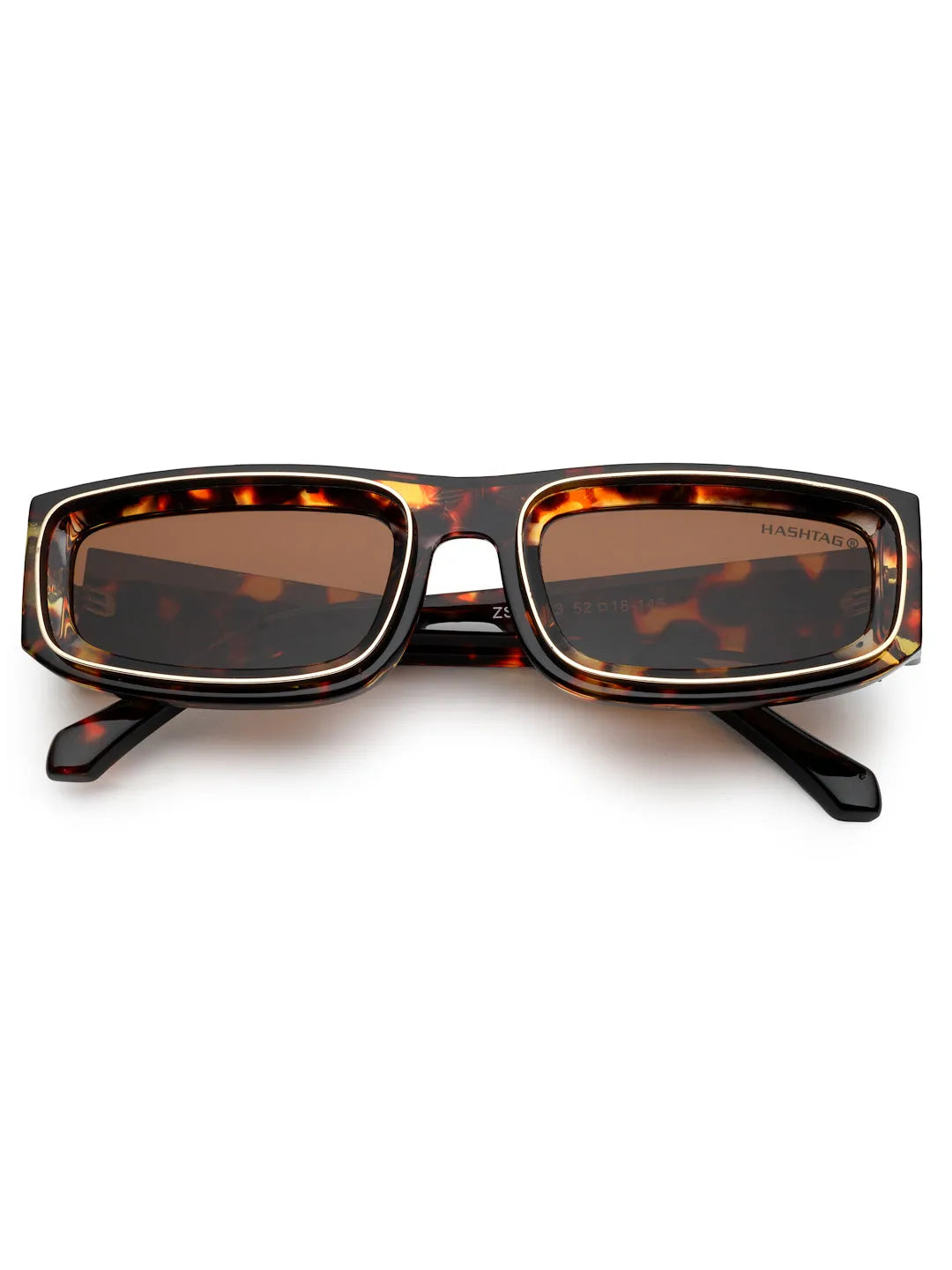 Crystix | Brown Small Full Rim Rectangle Sunglasses for Men & Women [UV-protected]