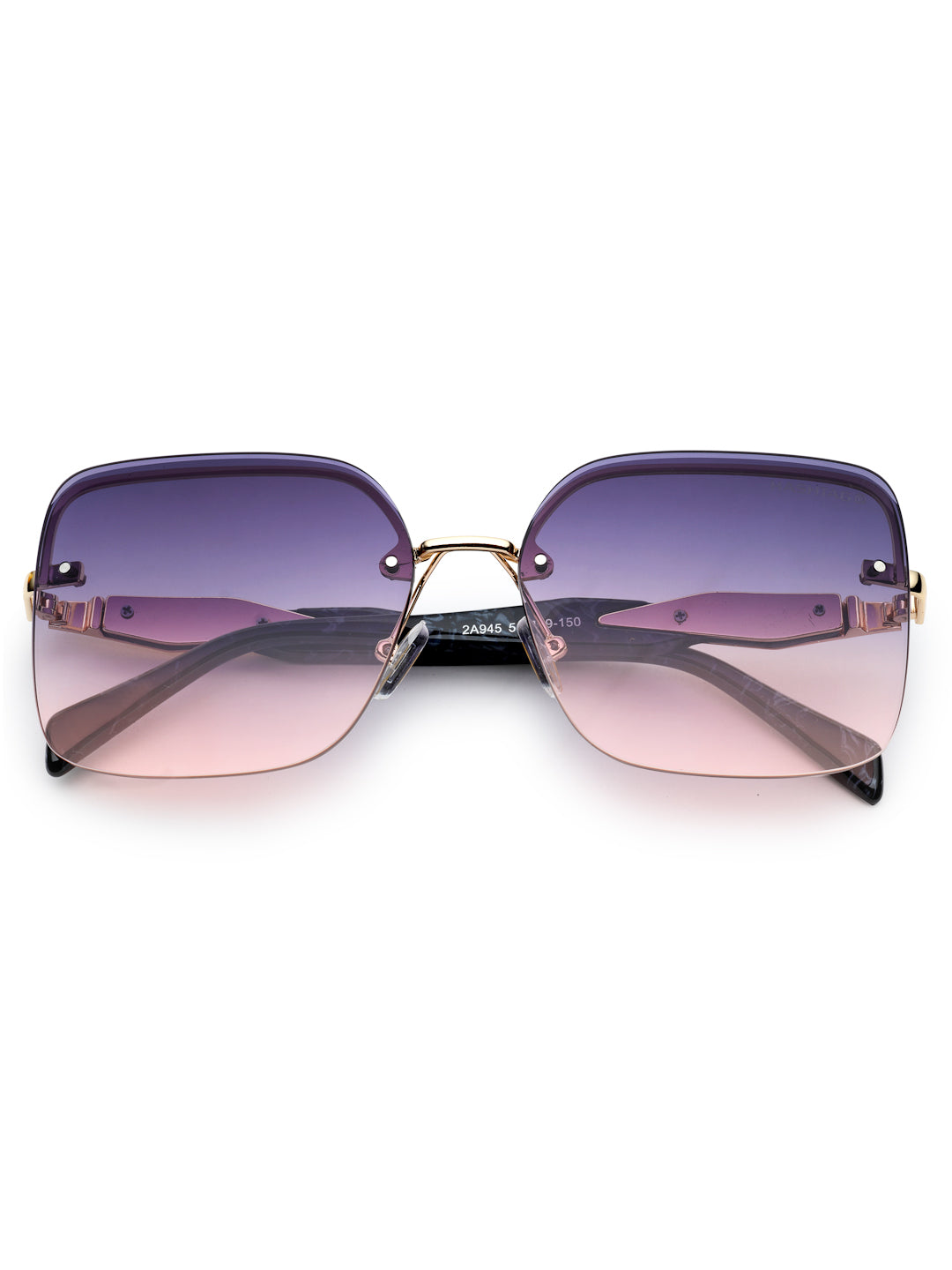 Parion | Gradient Purple & Pink Medium Full Rim Rectangle Sunglasses for Women [UV-protected]