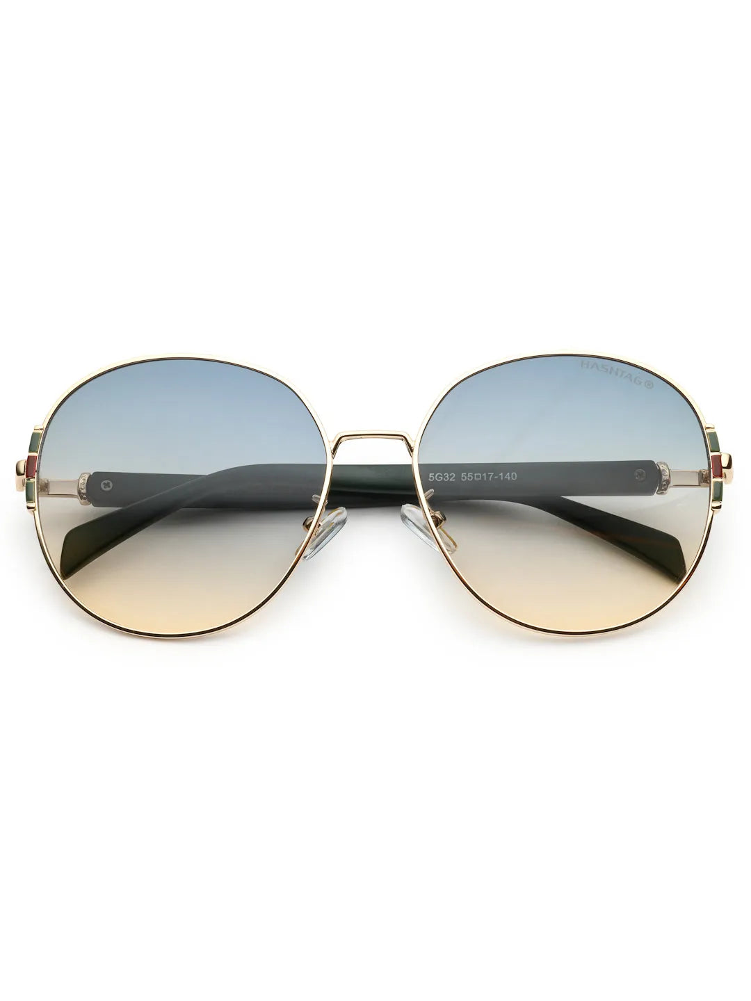 Drakon | Gradient Green Oversized Full Rim Round Sunglasses for Women [UV-protected]