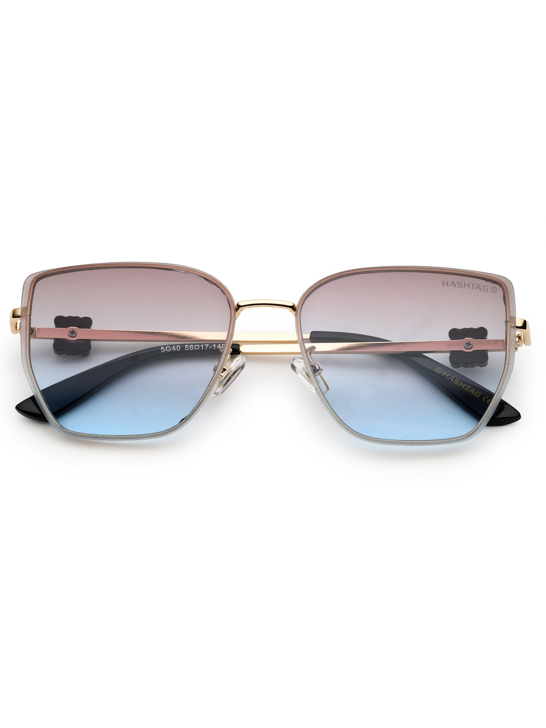 Nebular | Gradient Brown & Blue Medium Full Rim Rectangle Sunglasses for Women [UV-protected]