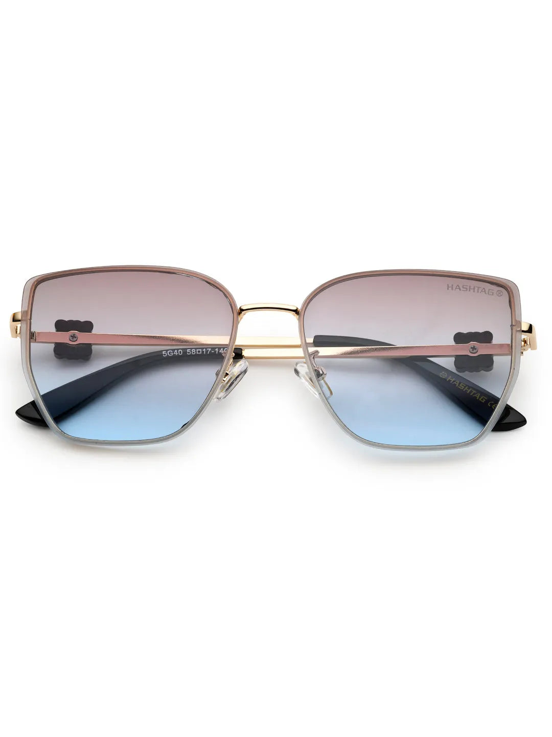 Nebular | Gradient Brown & Blue Medium Full Rim Rectangle Sunglasses for Women [UV-protected]