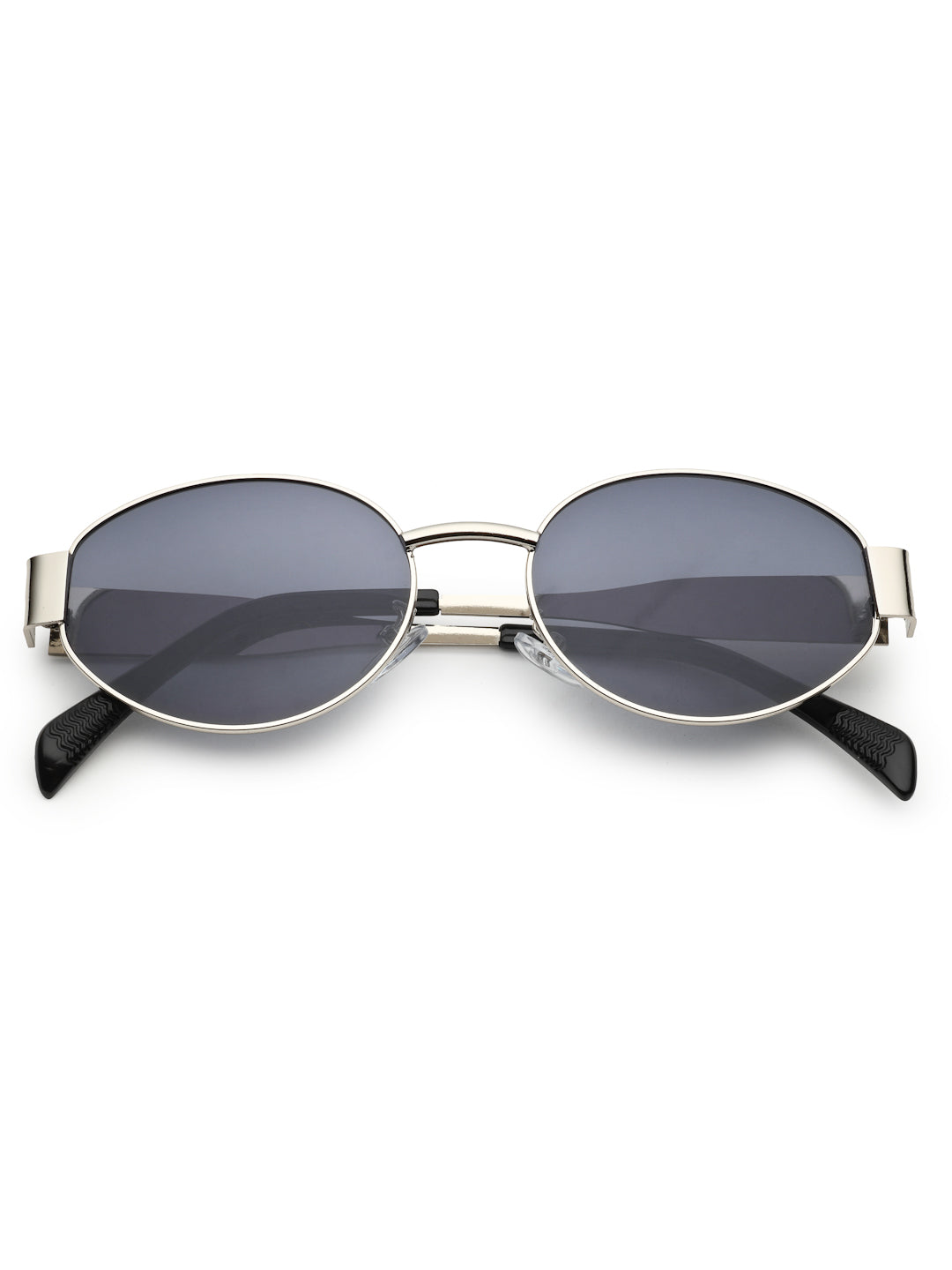 Ivory | Silver Medium Full Rim Oval Sunglasses for Women [UV-protected]