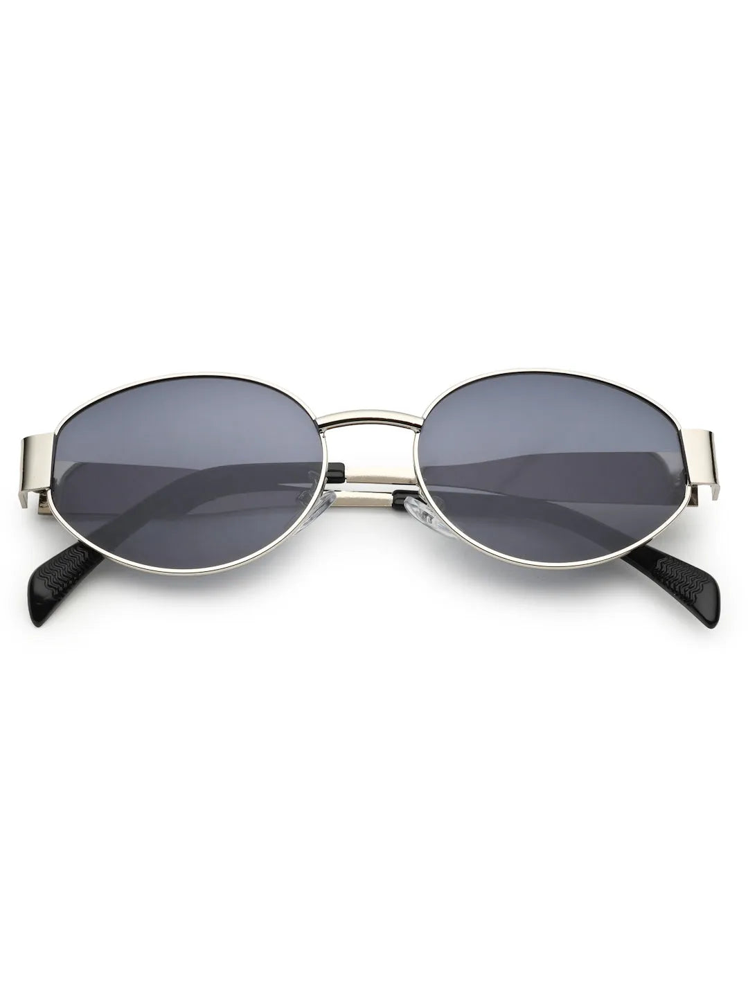 Ivory | Silver Medium Full Rim Oval Sunglasses for Women [UV-protected]