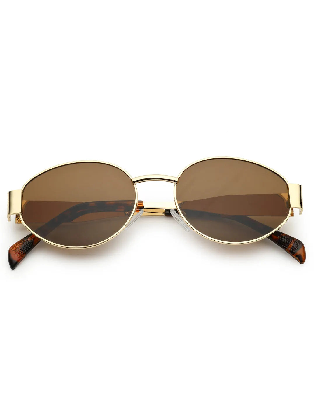 Ivory | Brown Medium Full Rim Oval Sunglasses for Women [UV-protected]